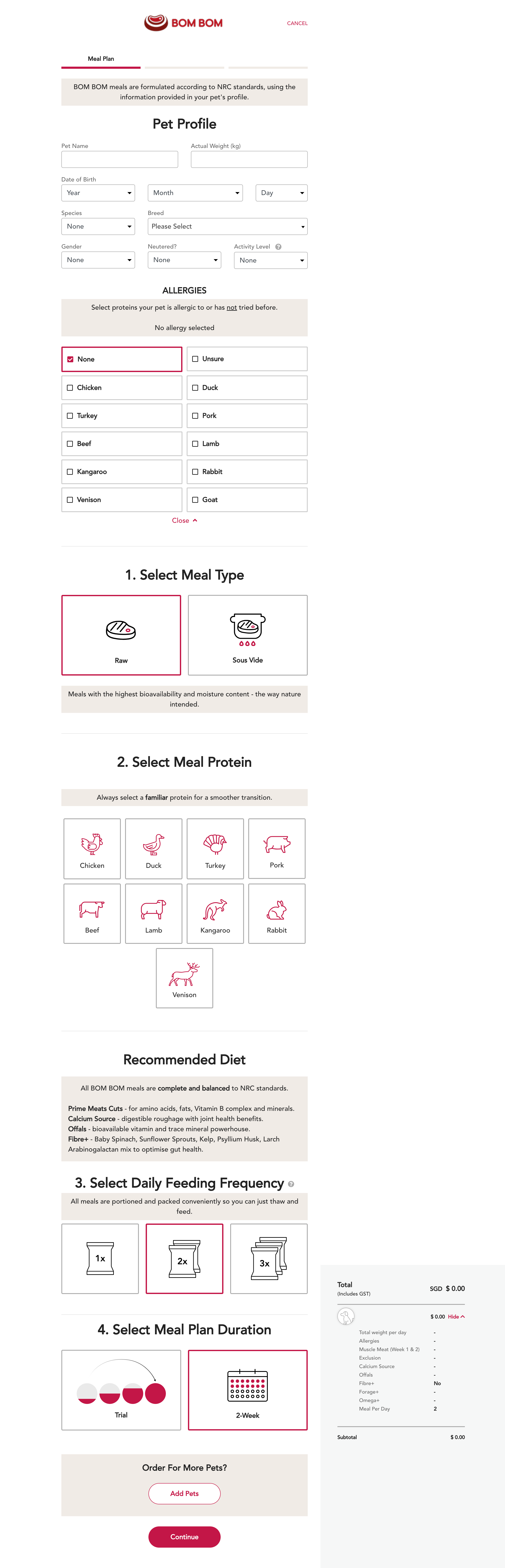 00 — Existing BOM BOM order experience